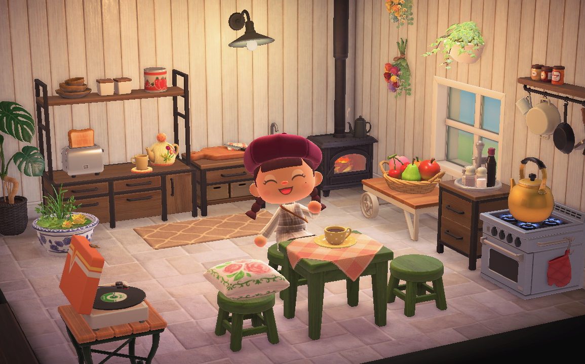 Animal Crossing Player sitting in the centre of the living room in-game