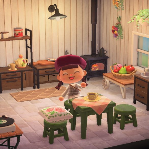 Animal Crossing Player sitting in the centre of the living room in-game