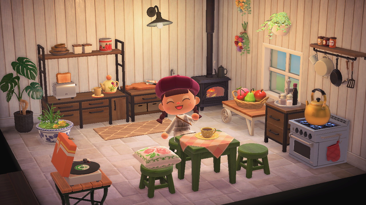 Animal Crossing Player sitting in the centre of the living room in-game